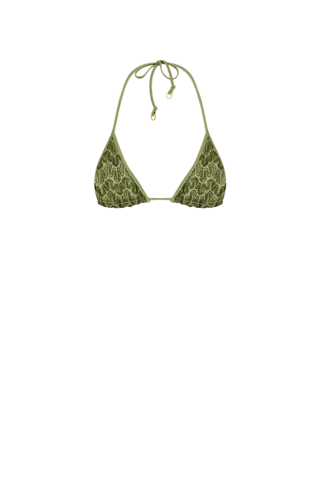 Cactus Knit Triangle Bikini - Top