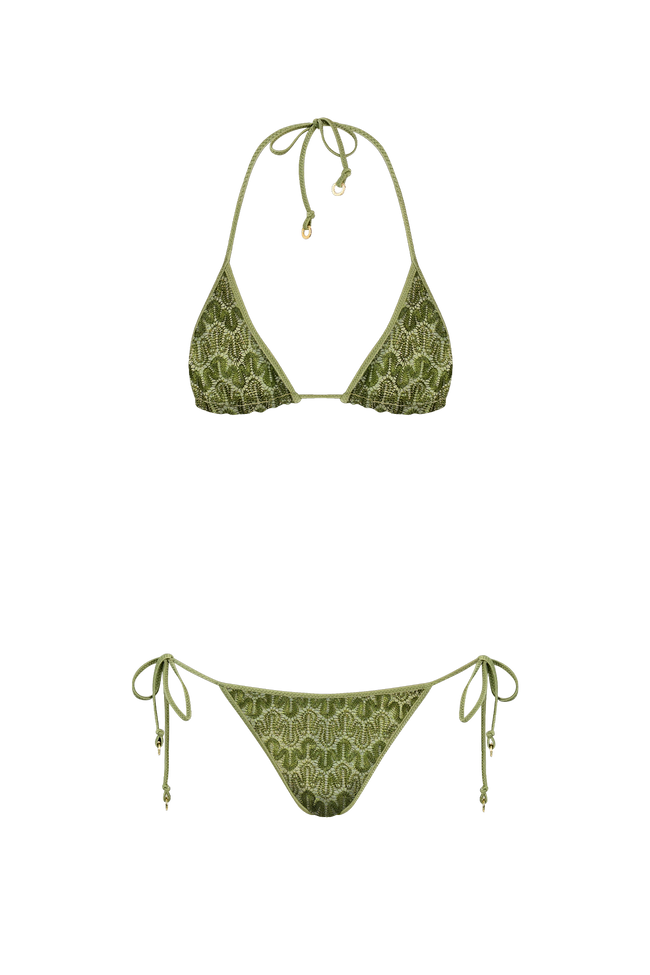 Cactus Knit Triangle Bikini
