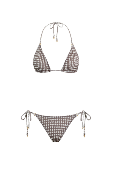 Taupe Dots Velvet Bikini, HANNE BLOCH