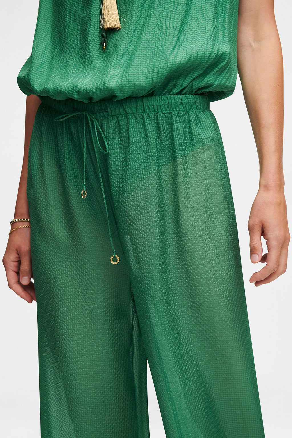 Silk Trousers Bandeau Set
