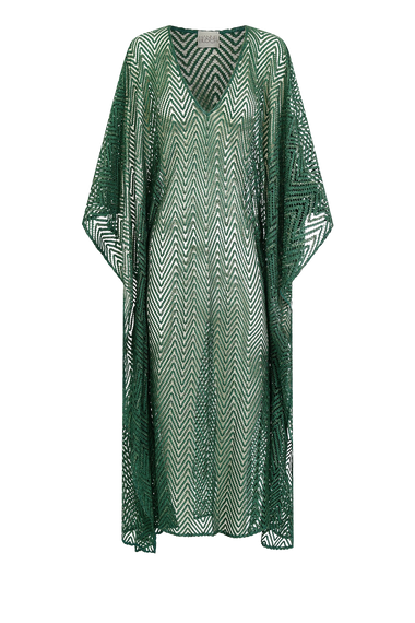 Forest Green Knit Kaftan, one-size Italian knit, HANNE BLOCH