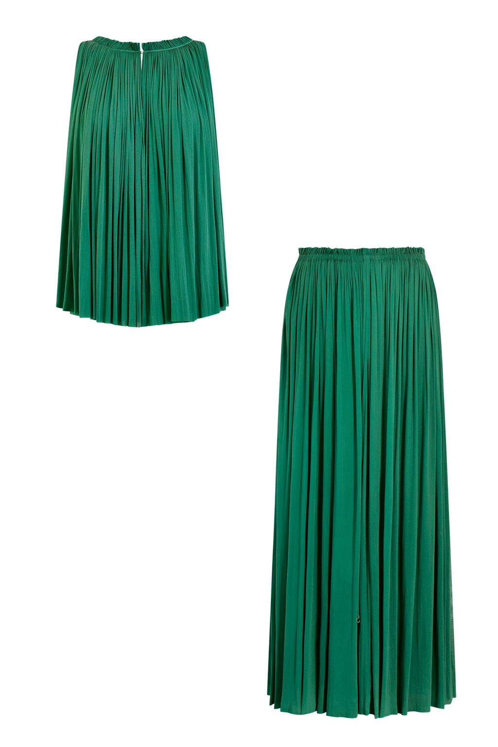 Forest Green Silk Halter Set, skirt and halter top in 100% Grade 6A mulberry silk, HANNE BLOCH