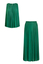 Forest Green Silk Halter Set, skirt and halter top in 100% Grade 6A mulberry silk, HANNE BLOCH