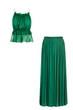 Forest Green Silk String Set, skirt and string top in 100% Grade 6A mulberry silk, HANNE BLOCH