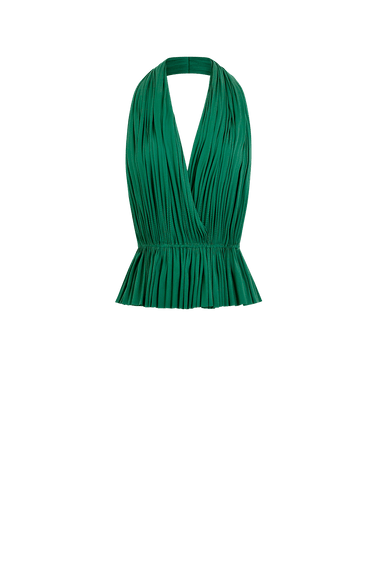 Forest Green Silk Tulle Top, 100% Grade 6A mulberry silk tulle, HANNE BLOCH