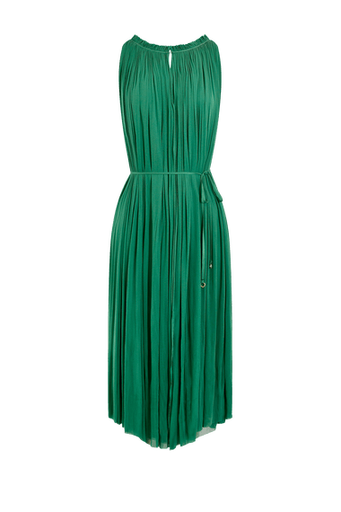 Forest Green Silk Tulle Halter Dress, floor-length 100% Grade 6A mulberry silk, HANNE BLOCH