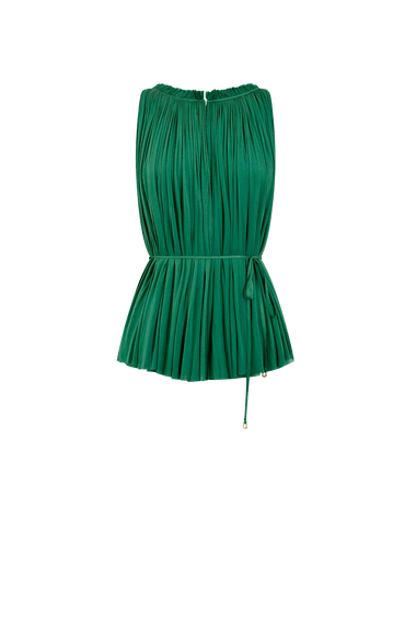 Forest Green Silk Tulle Halter Top, 100% Grade 6A mulberry silk tulle, HANNE BLOCH