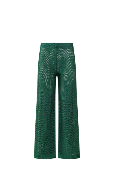 Forest Green Knit Trousers, Italian knit, HANNE BLOCH
