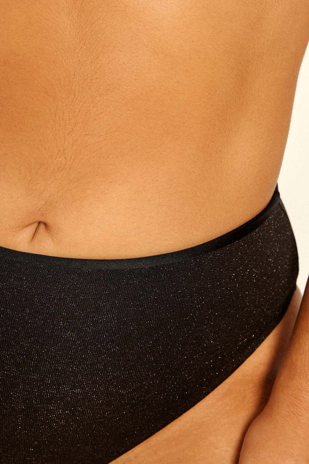 Black Glitter High Brief