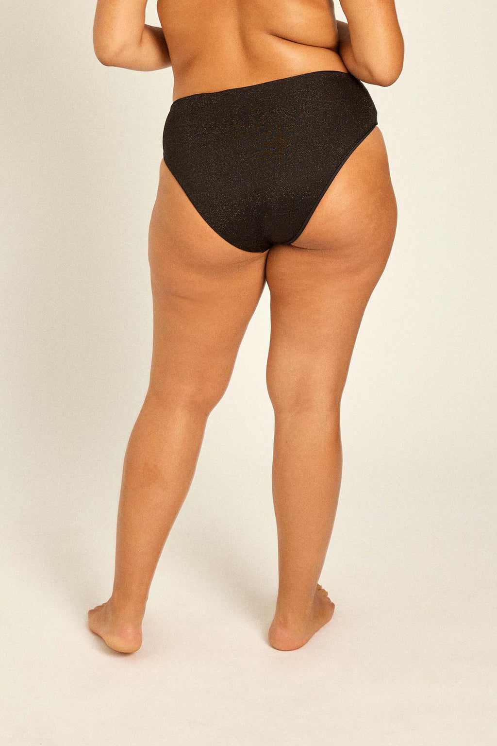 Black Glitter High Brief
