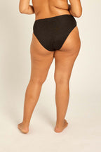 Black Glitter High Brief
