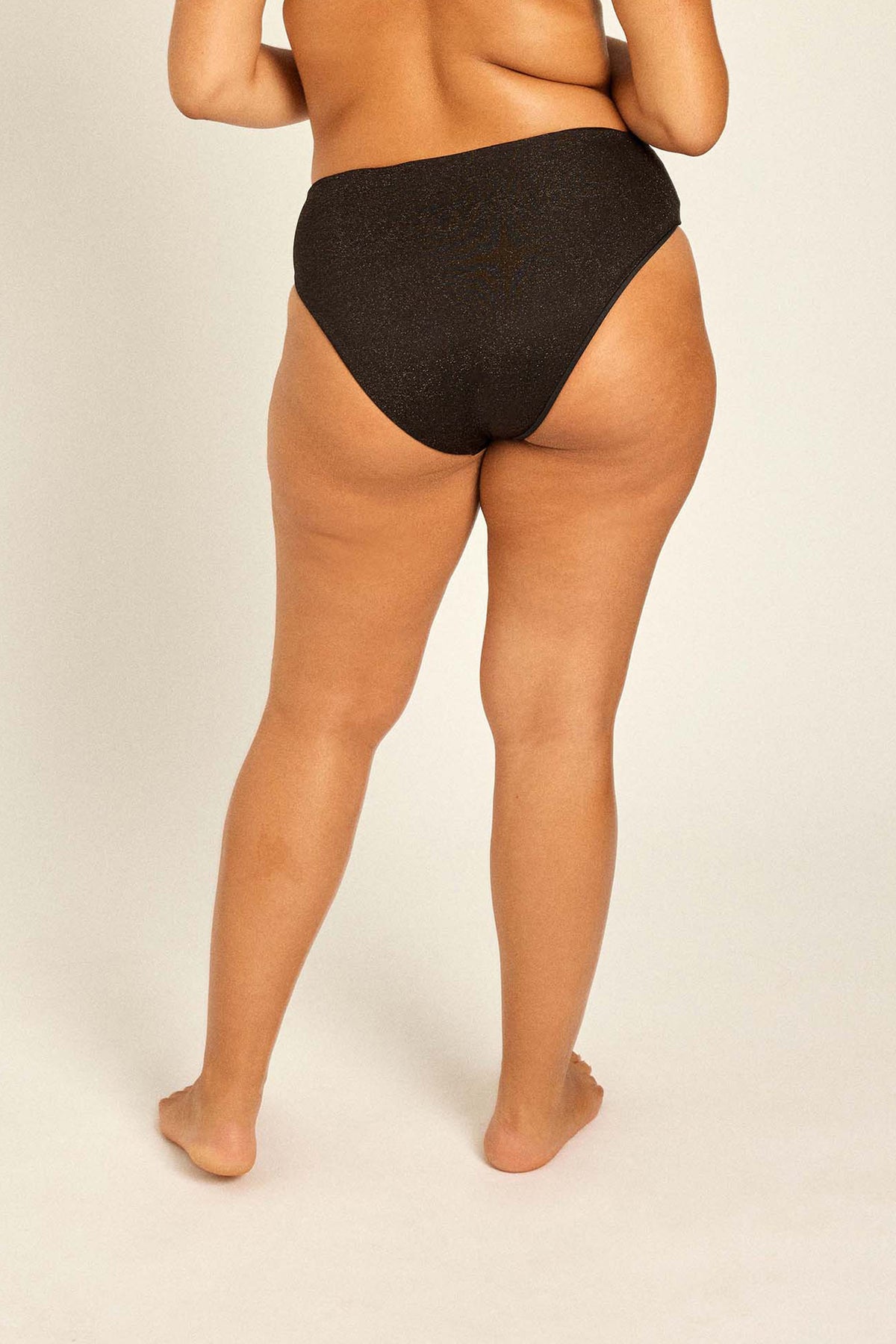 Black Glitter High Brief