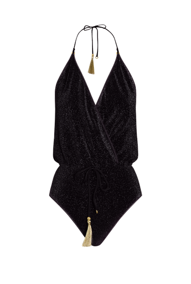 Black Glitter V-Swimsuit, HANNE BLOCH