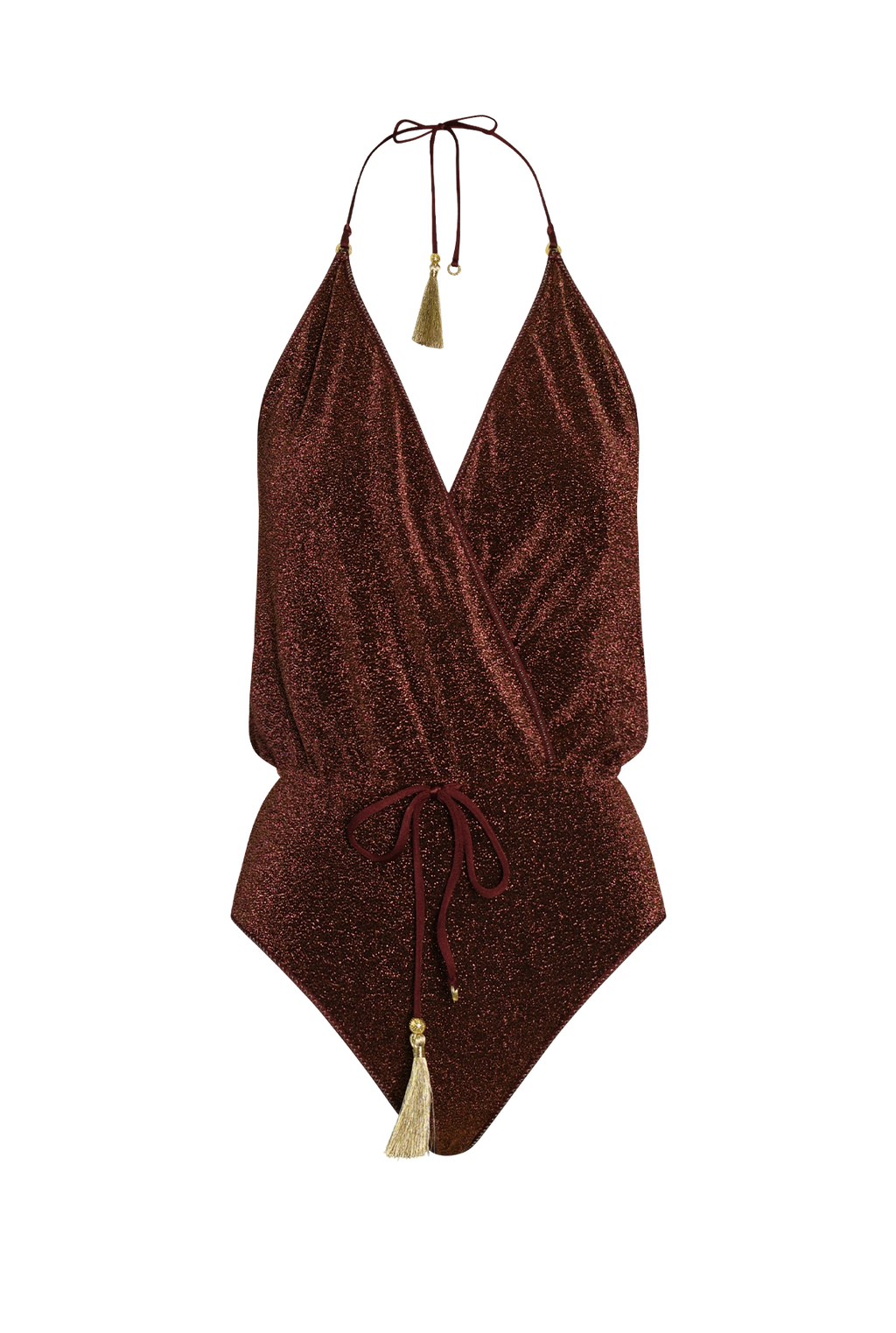 Bordeaux Glitter V-Swimsuit