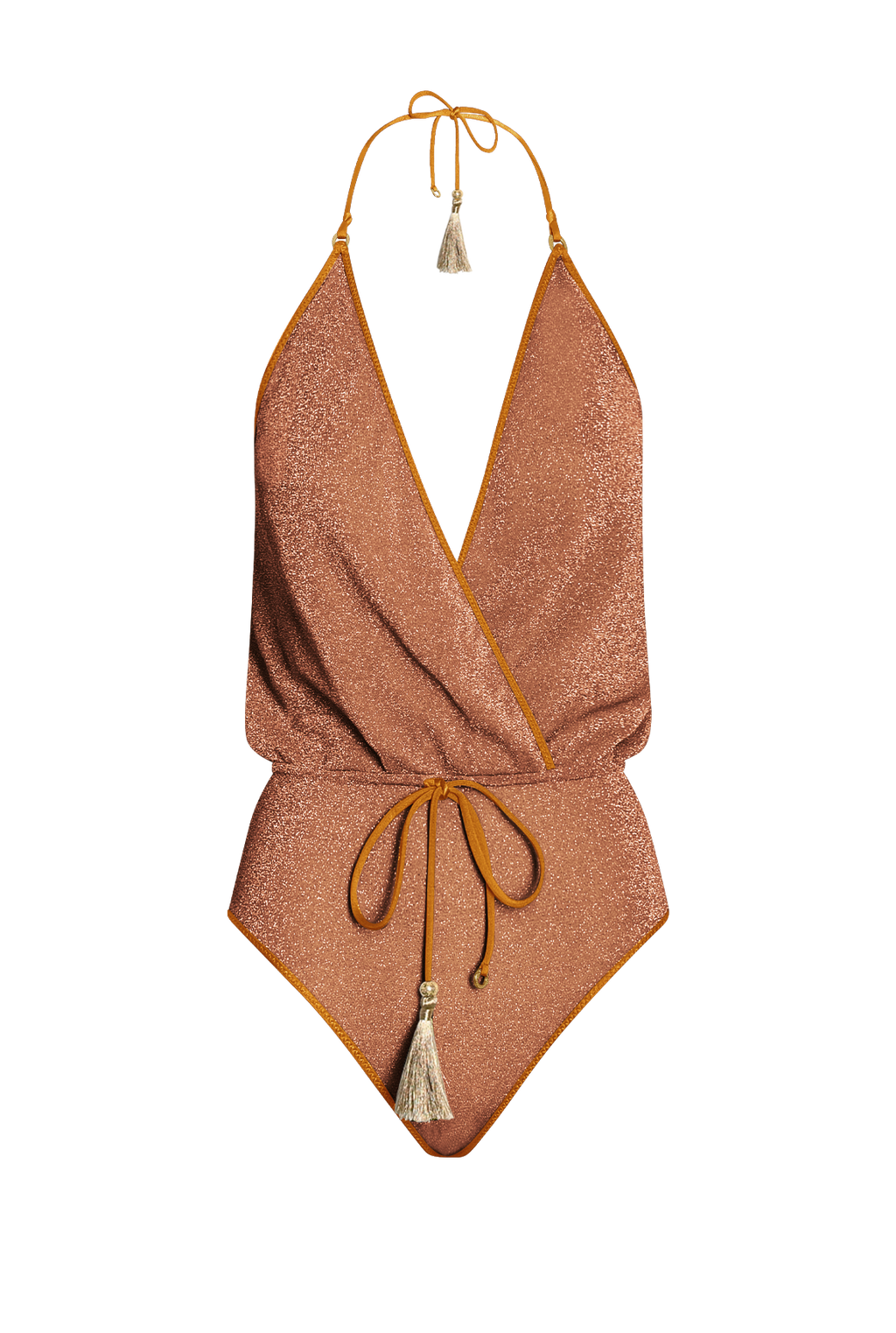 Rust Glitter V-Swimsuit