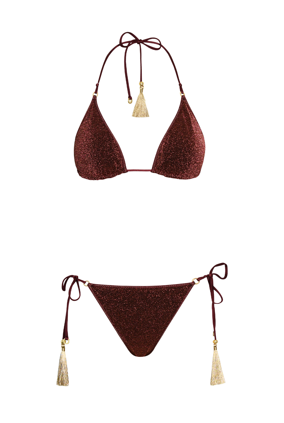 Bordeaux Glitter Triangle Bikini