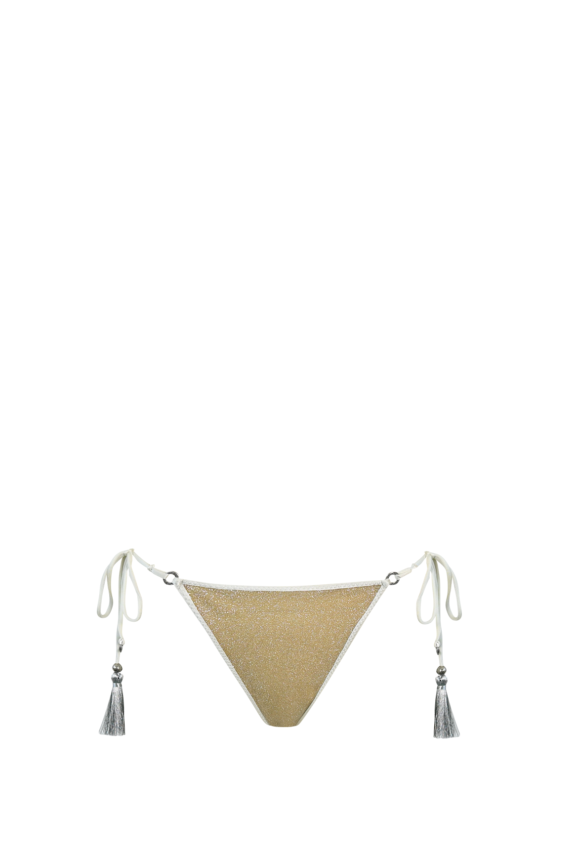 Ivory Glitter Triangle Bikini - Bottom