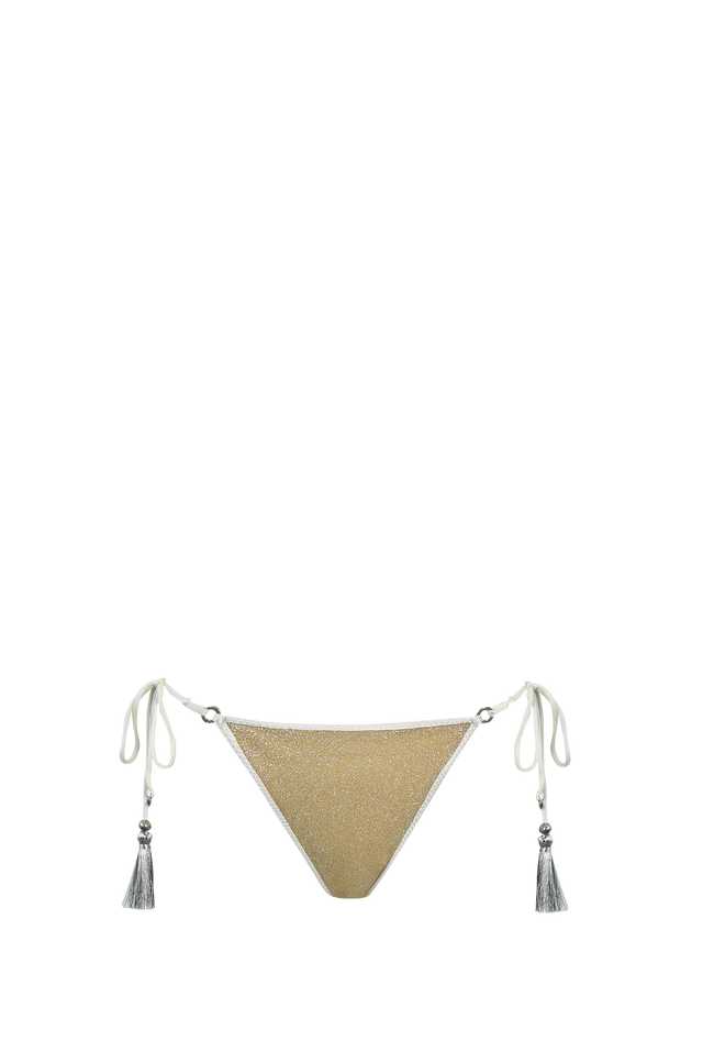 Ivory Glitter Triangle Bikini - Bottom