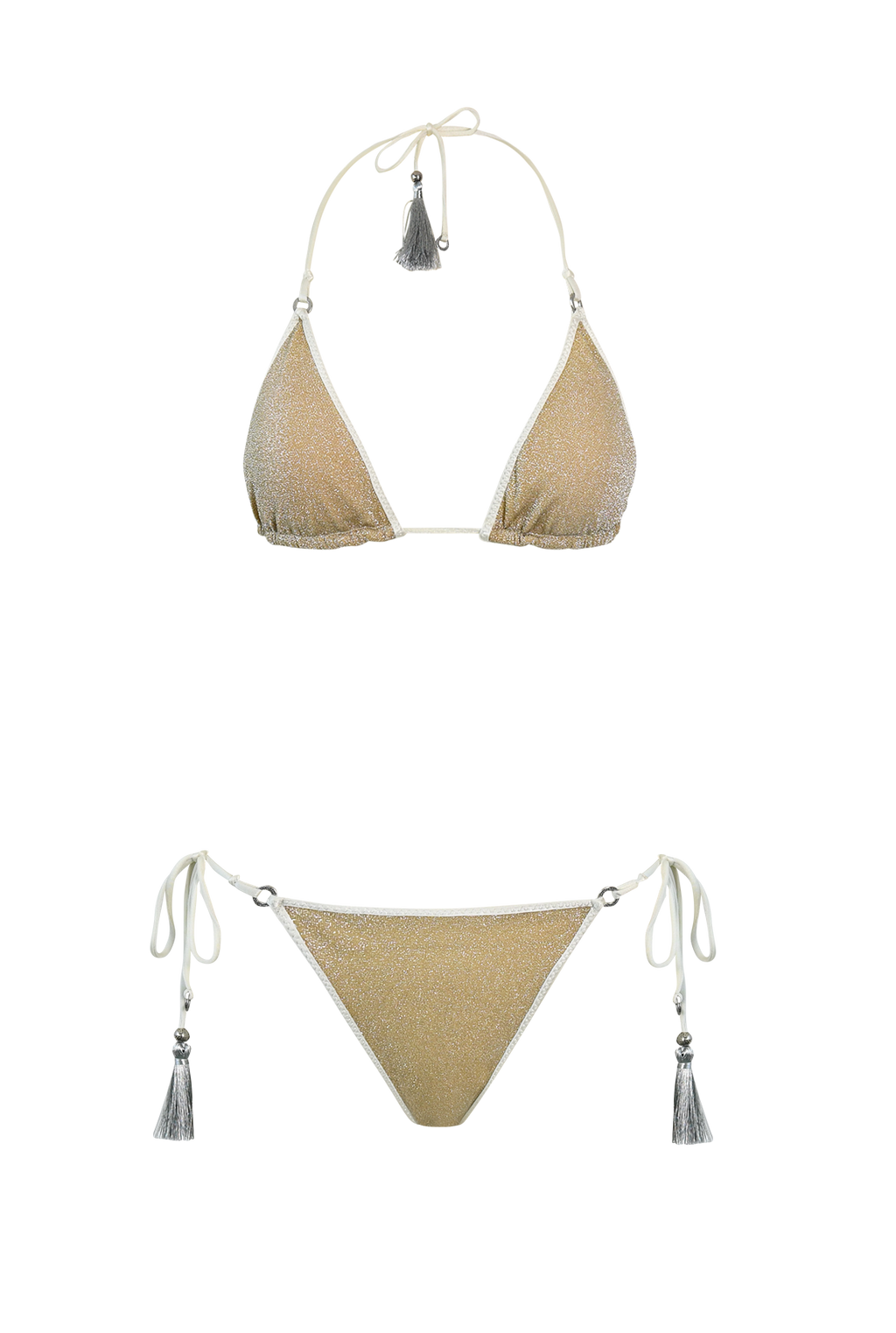 Ivory Glitter Triangle Bikini