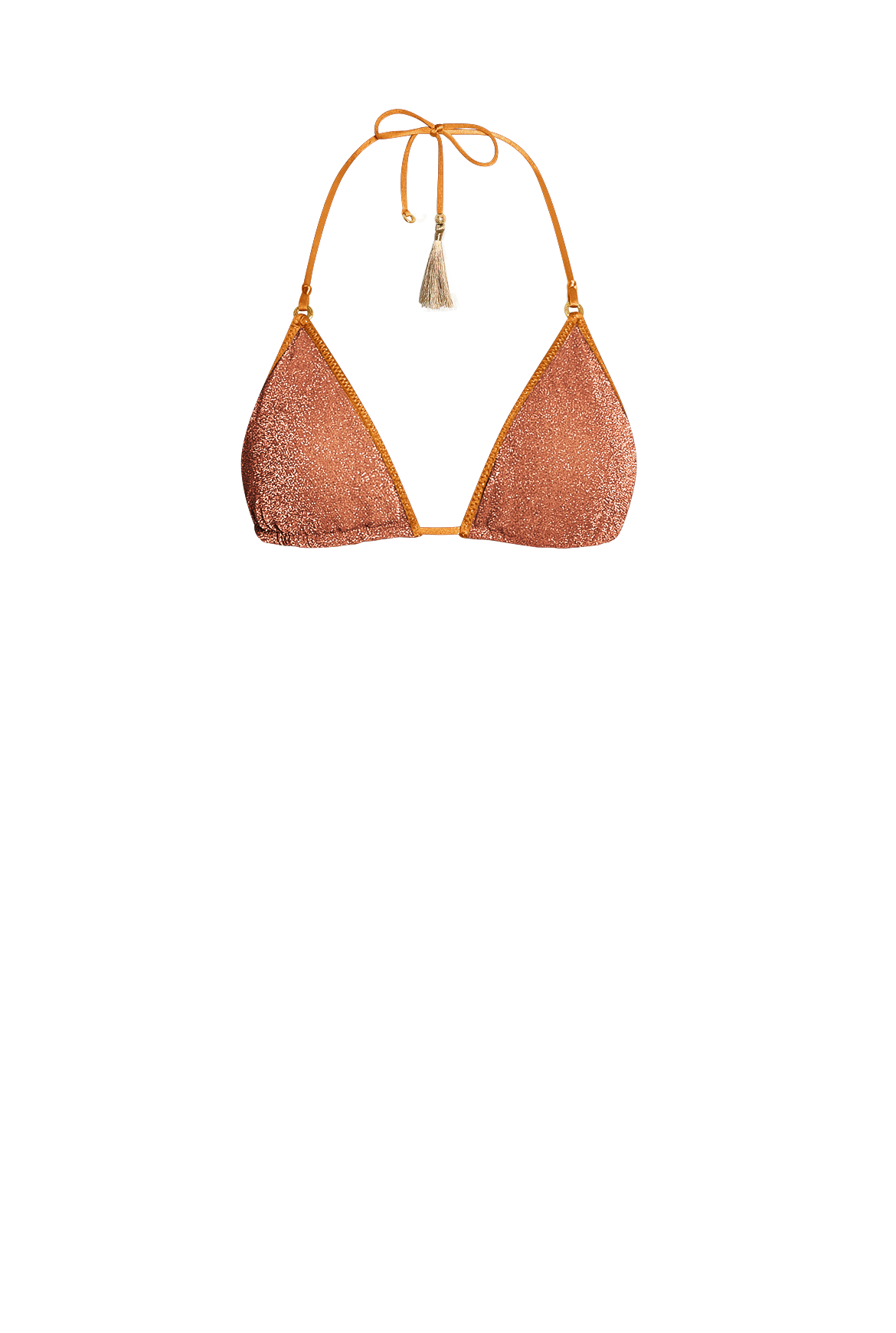 Rust Glitter Triangle Bikini - Top