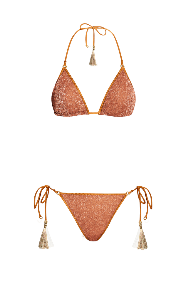 Rust Glitter Triangle Bikini