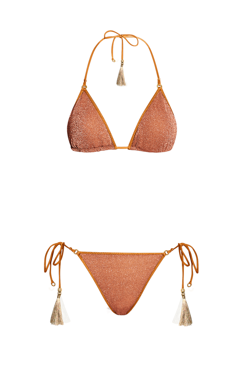 Rust Glitter Triangle Bikini