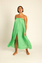 Mint Silk Tulle Long Skirt