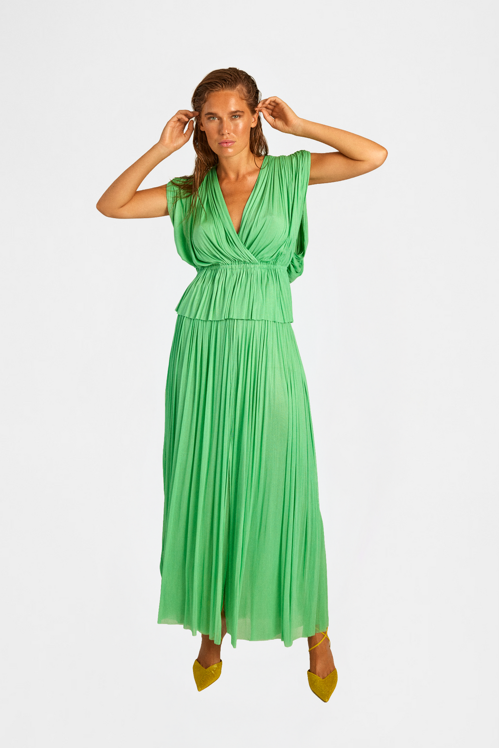Mint Silk Tulle Top