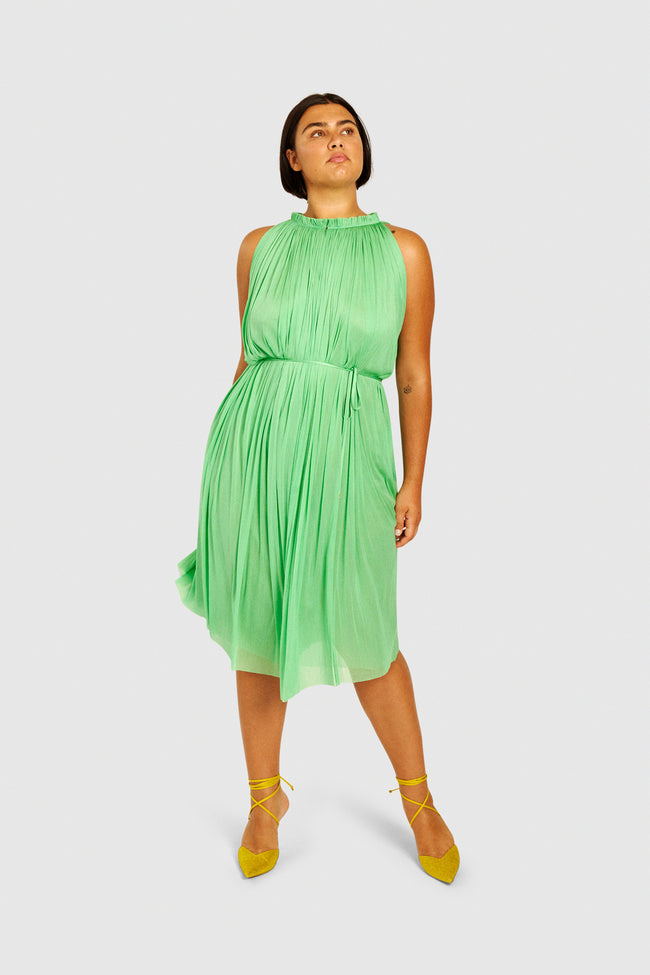 Mint Silk Tulle Dress