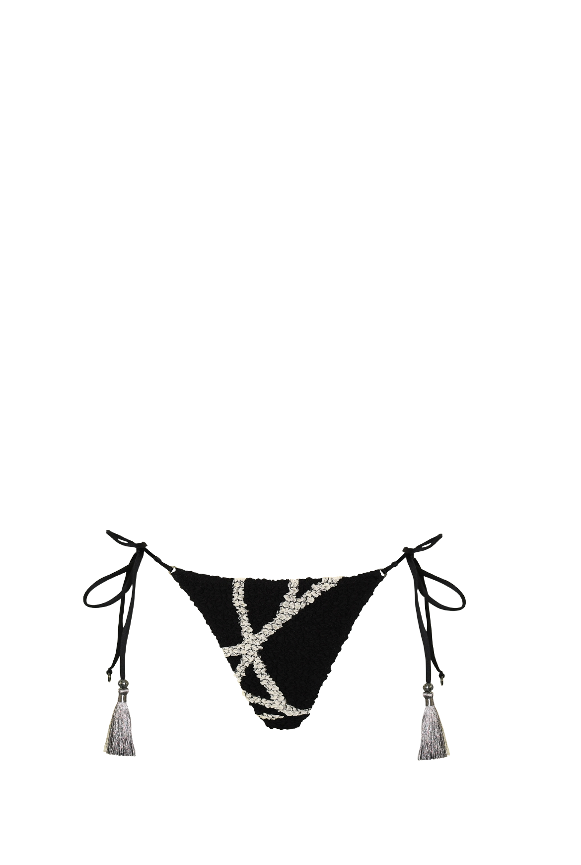 Black White Nido Triangle Bikini - Bottom