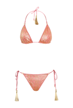Gold Rose Knit Tiny Triangle Bikini