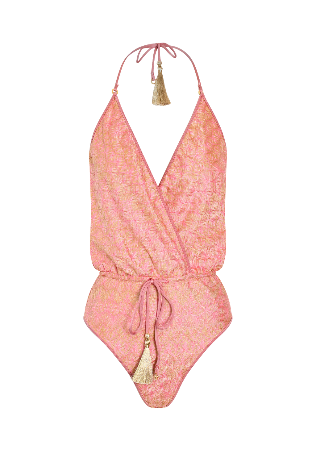 Rose Knit V-Swimsuit
