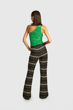Mint Ruched One-Shoulder Top