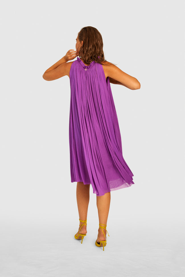 Violet Silk Tulle Dress