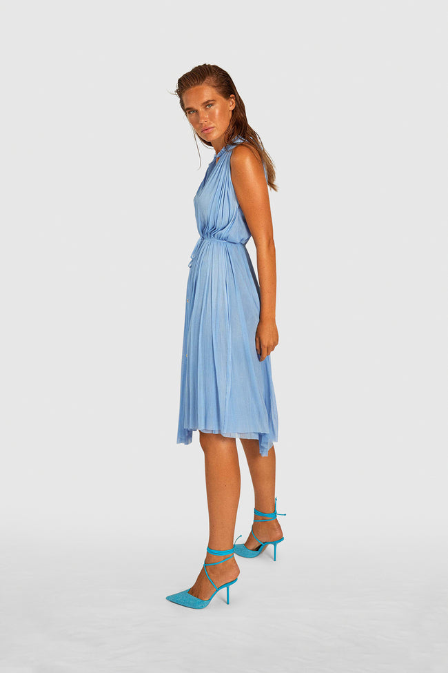 SkyBlue Silk Tulle Dress