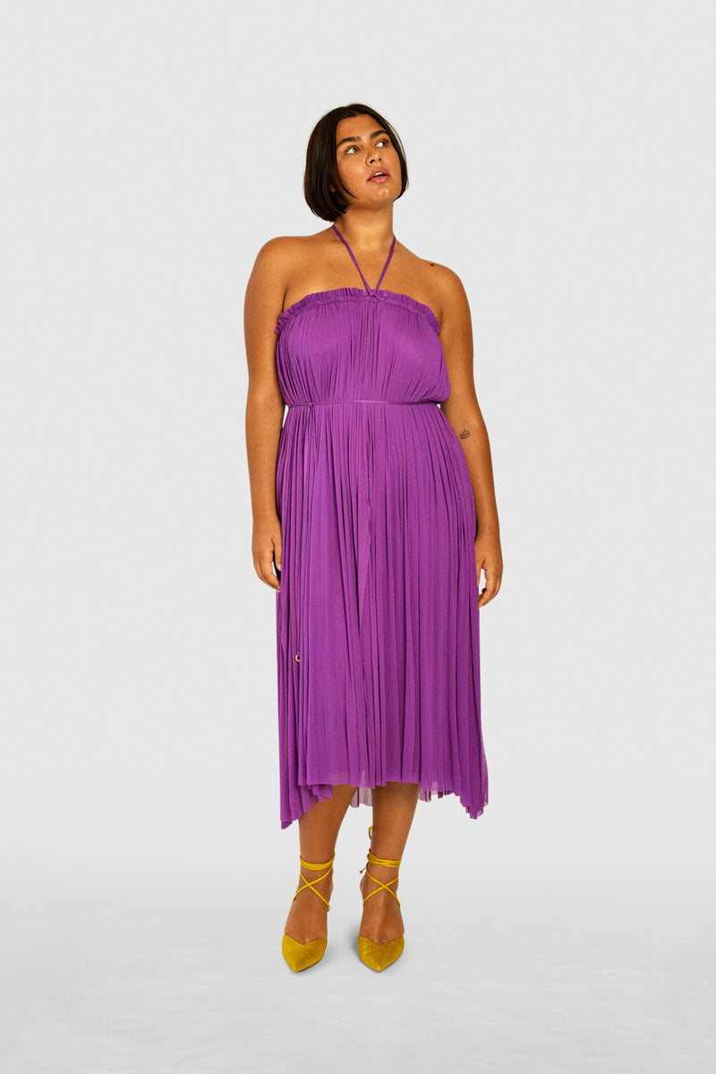 Violet Silk Tulle Dress
