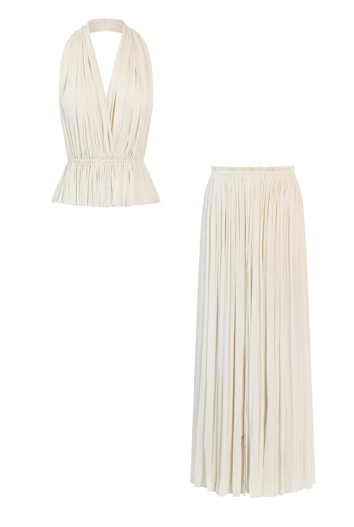 Ivory Silk Skirt & Tulle Top