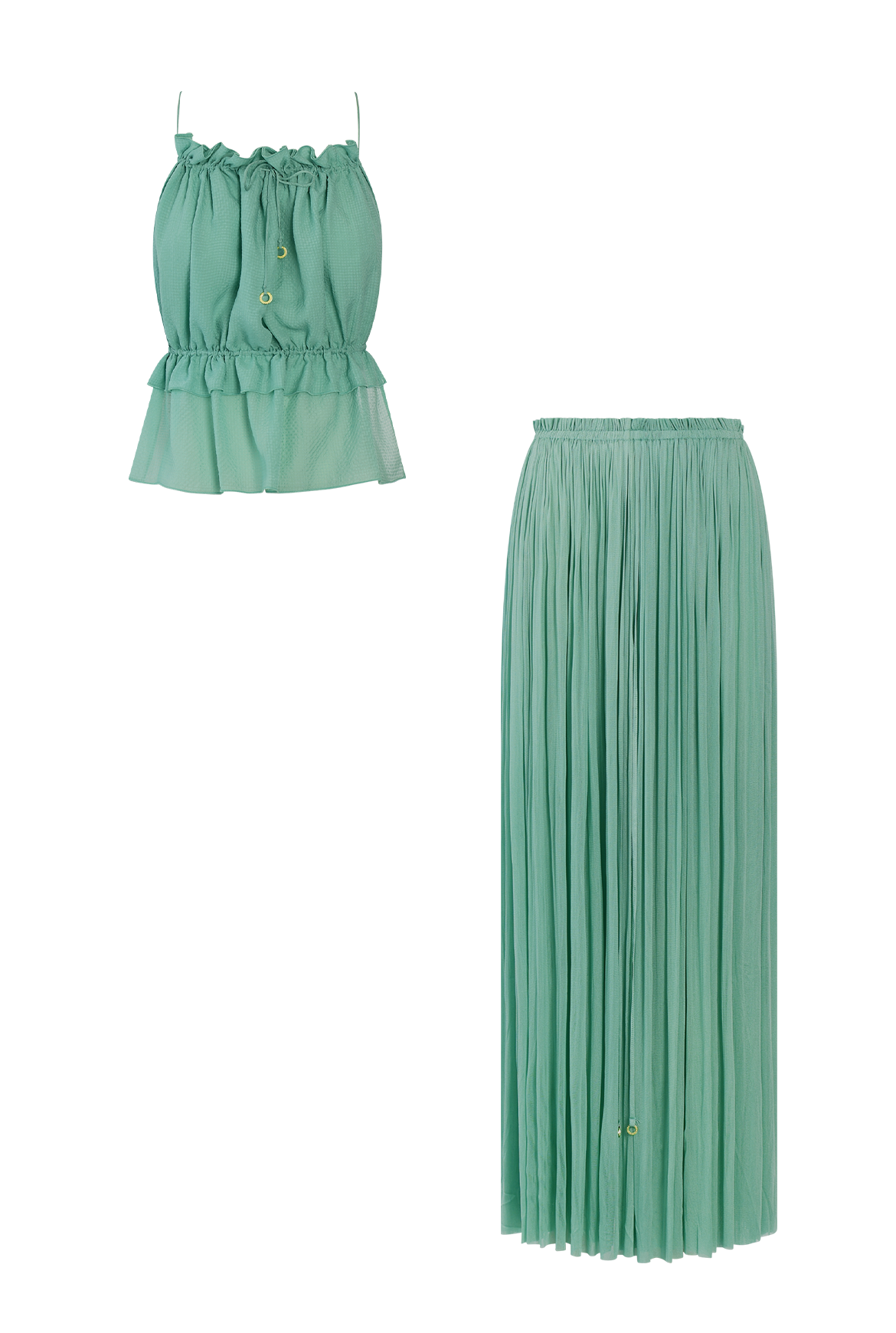 Ocean Silk Skirt & String Top