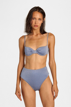 SkyBlue Glitter Balconette Bikini