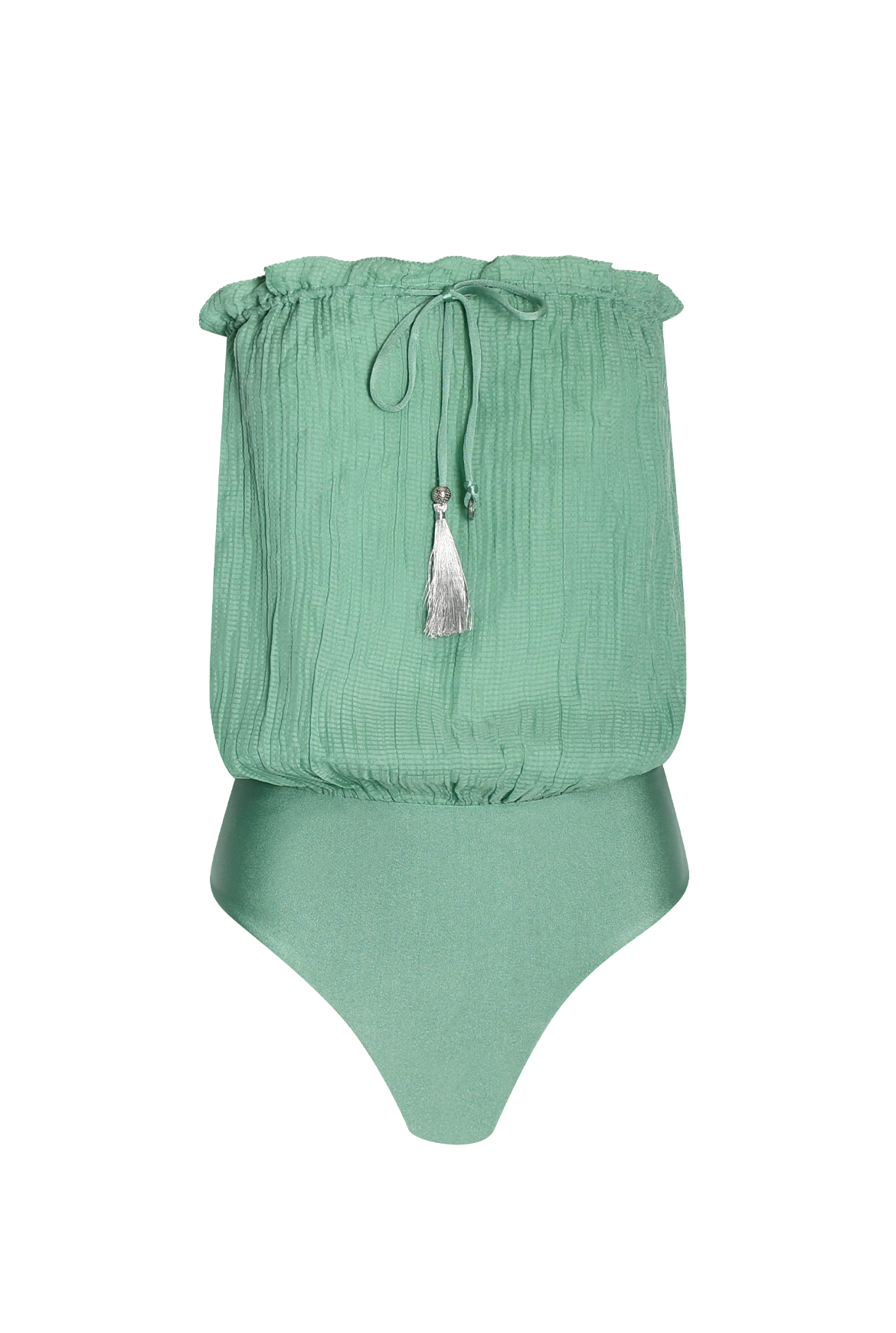 Ocean Bandeau Silk Swimsuit