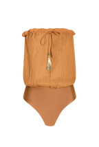 Rust Bandeau Silk Swimsuit