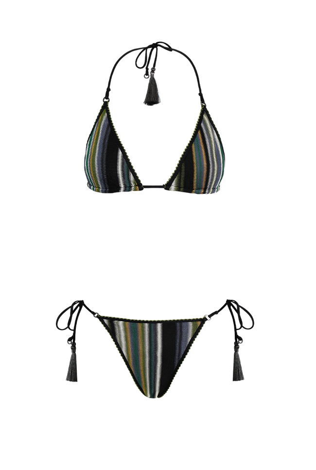 Stripe Knit Winziger Triangel-Bikini