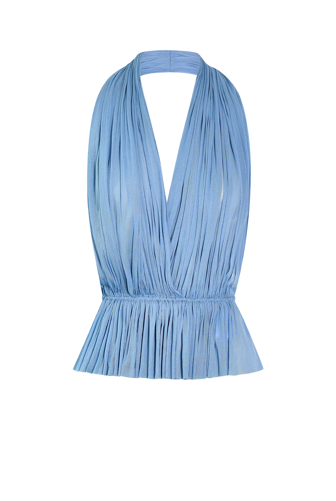 Blue Silk Tulle Top