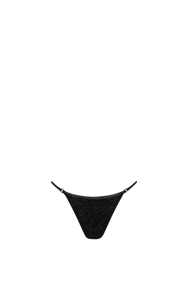 Black Glitter Brazilian Bikini - Bottom