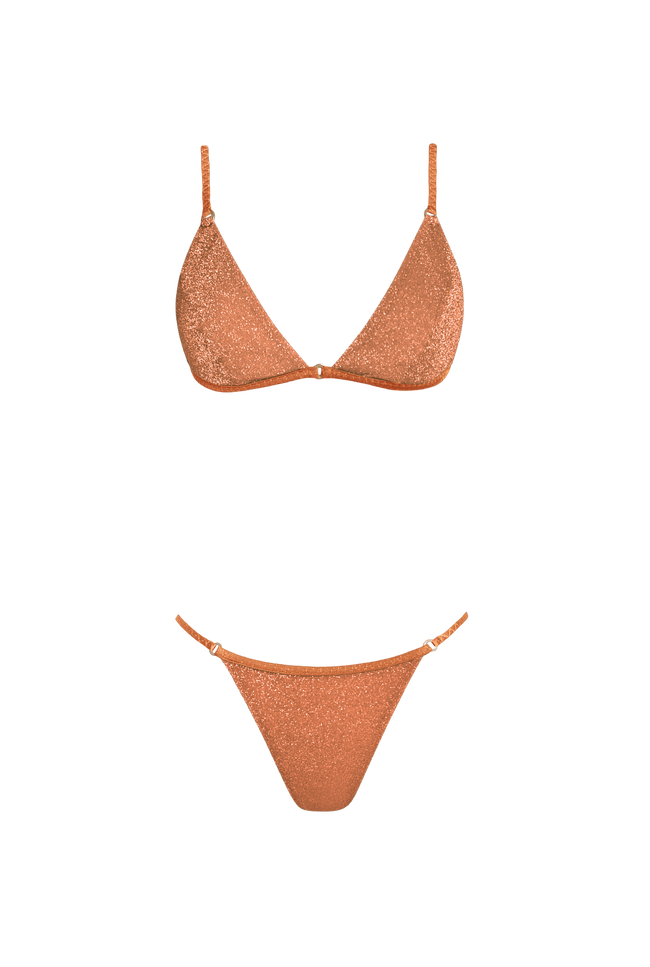 Rust Glitter Brazilian Bikini