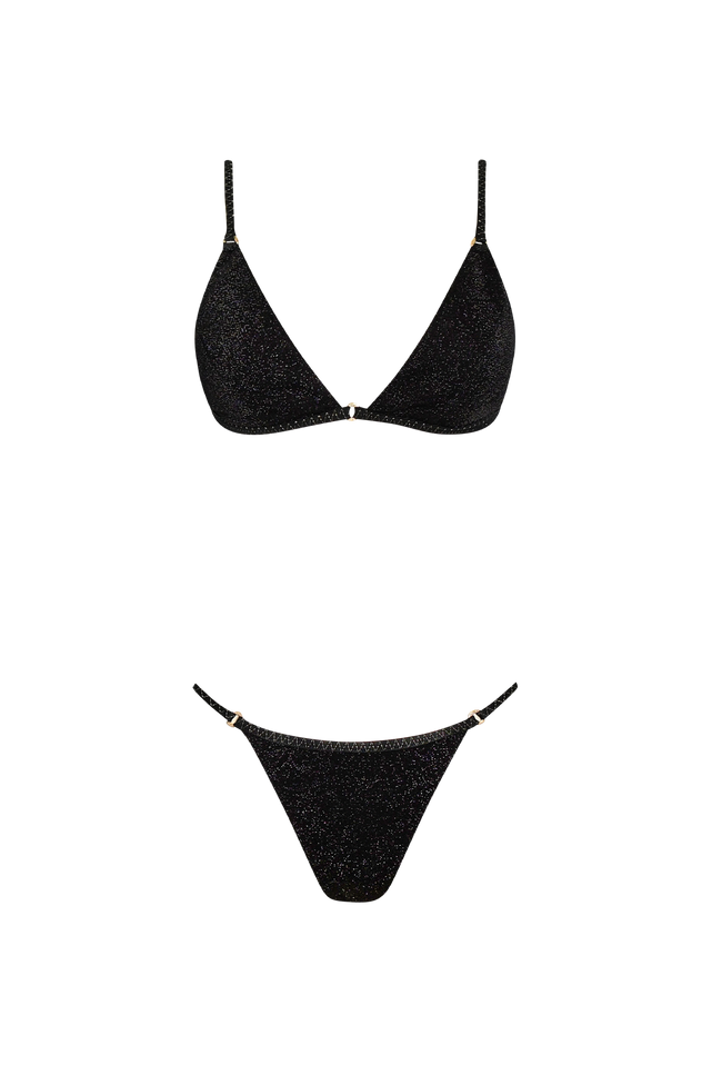 Black Glitter Brazilian Bikini - Product - Hanne Bloch