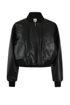 Vegan Leather Bomber Jacket
