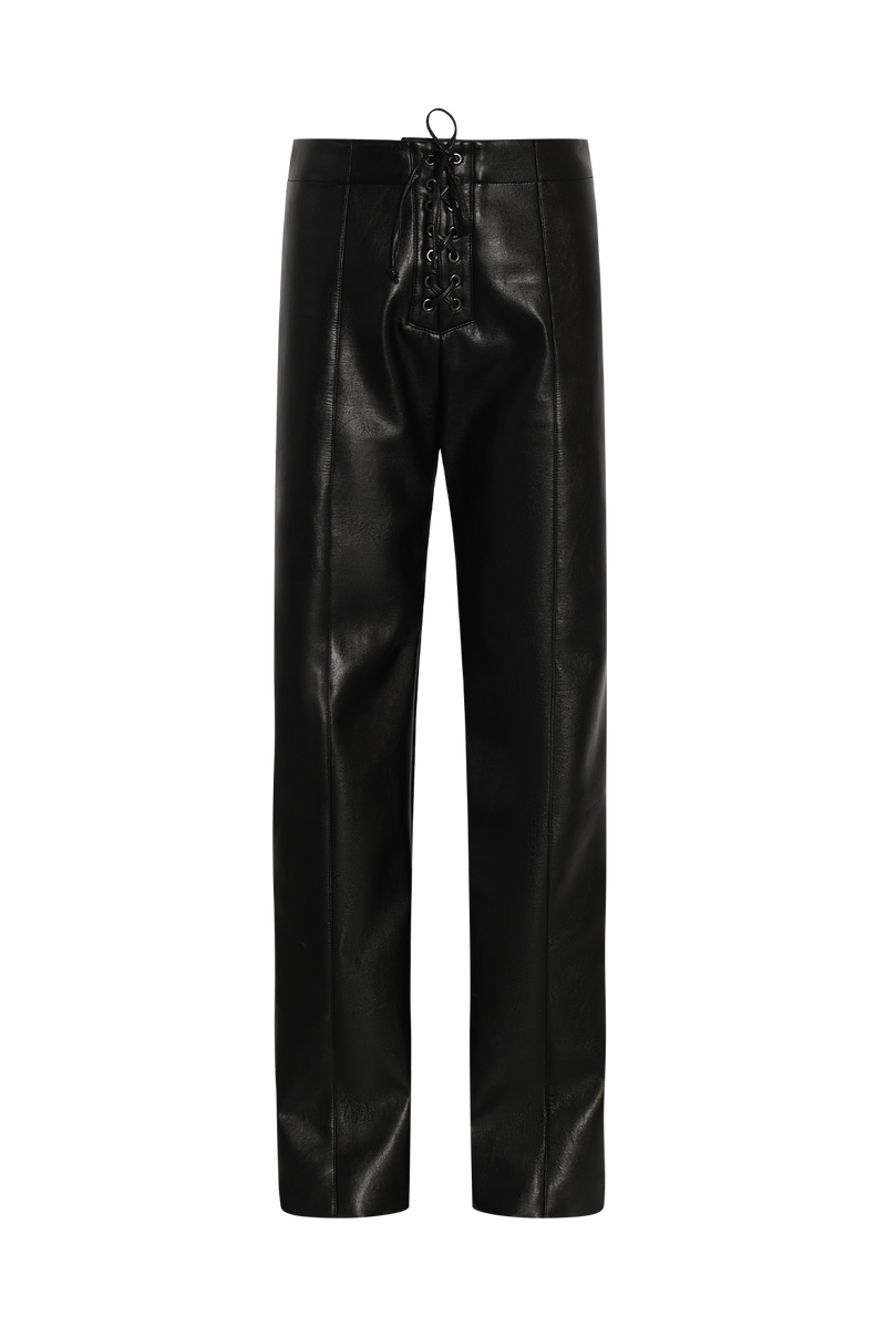 Vegan Leather Eyelet Trousers