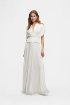 White Silk Tulle Top