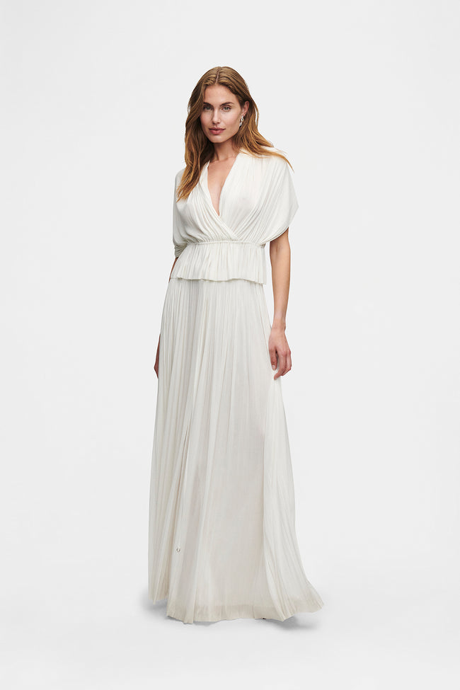White Silk Tulle Top